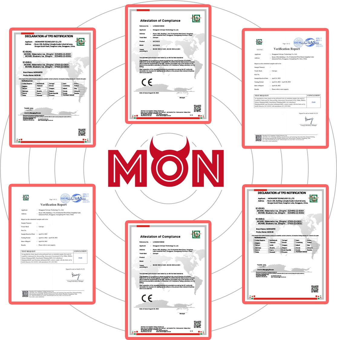 MONVAPR vape factory certificates