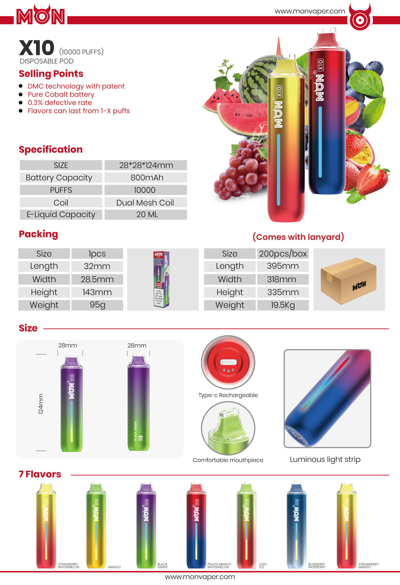 Mon X10 10000 Puffs: Elevate Your Vaping Experience