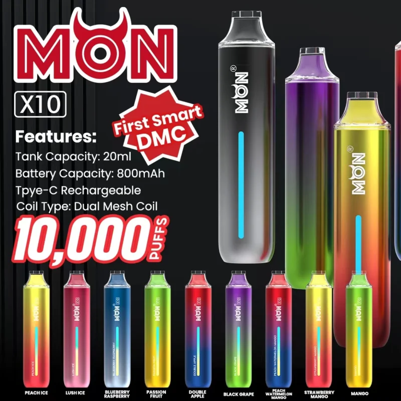 Mon X10 10000 затяжек: улучшите свои впечатления от парения с Monvaper