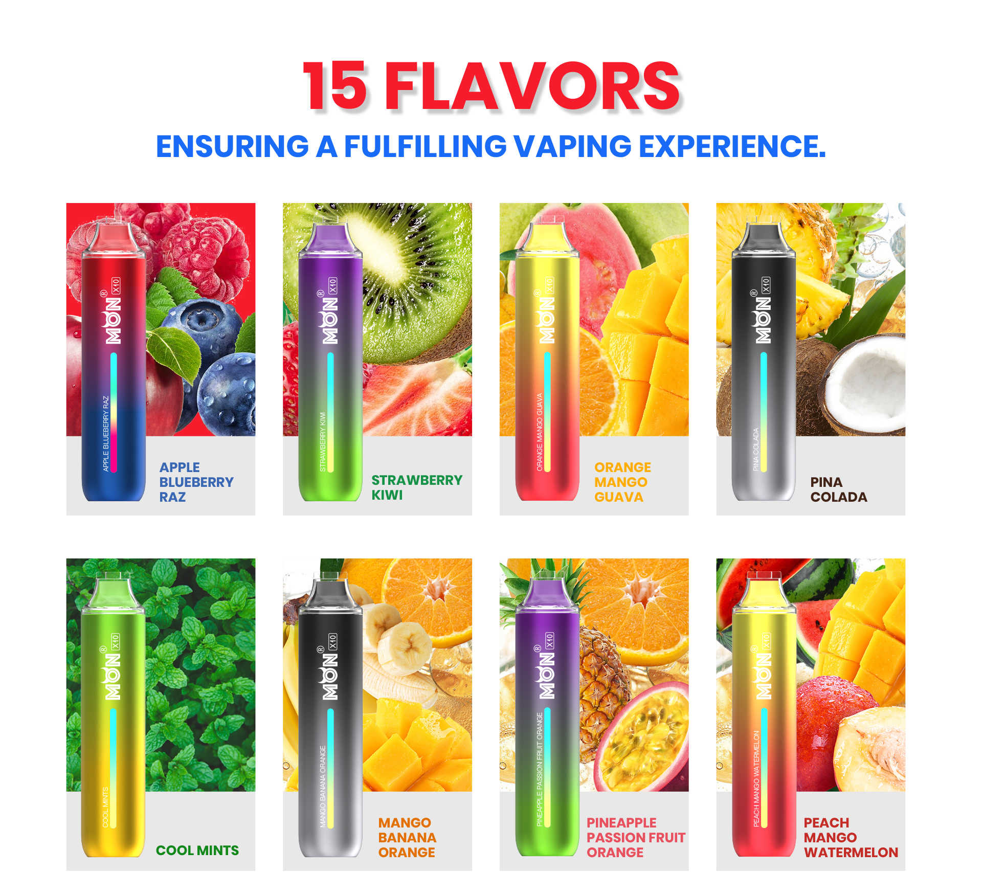 Smart DMC X10 FLAVORS LIST
